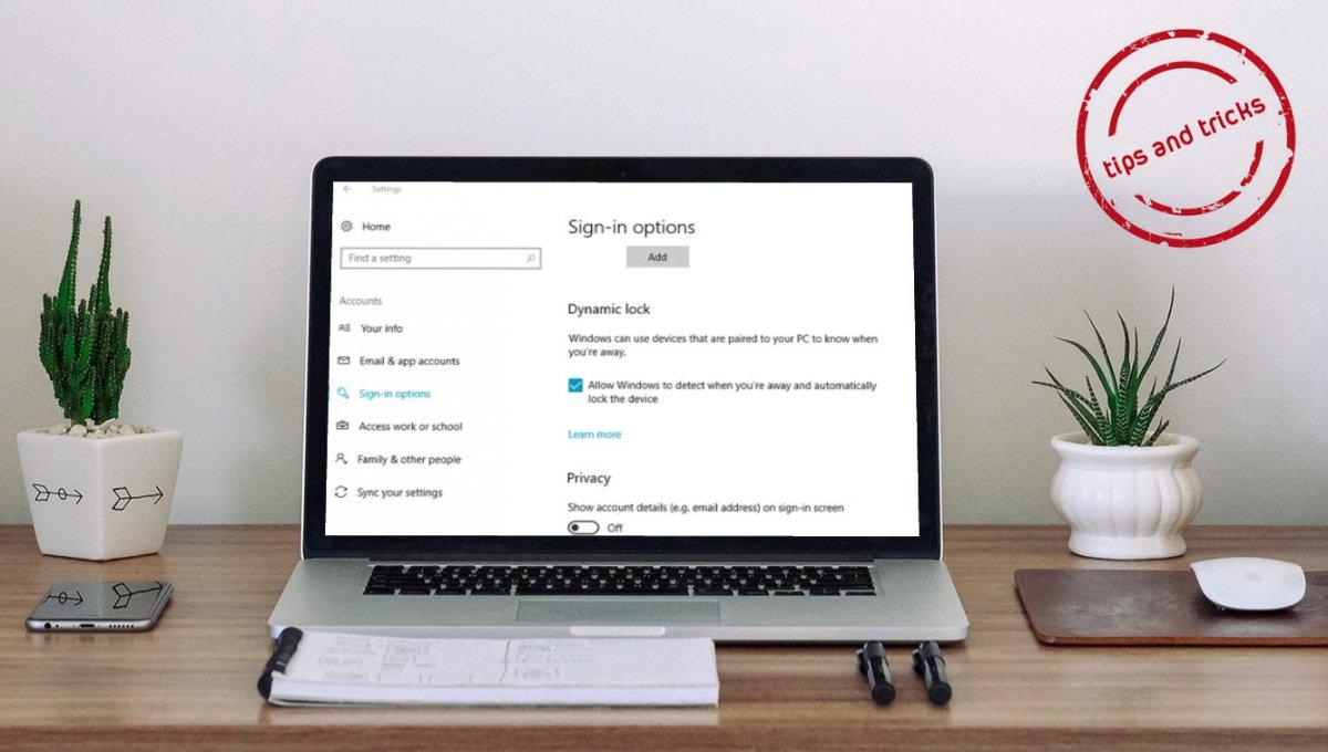 Uzamknutí Windows 10 při vzdálení se od počítače
